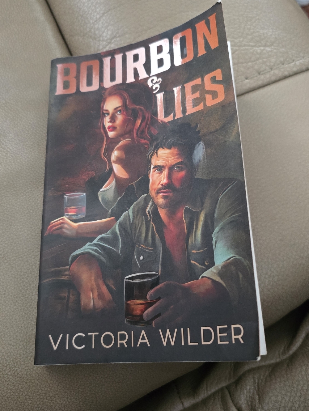 Bourbon & Lies by Victoria Wilder - Dark Teal & Copper Cover